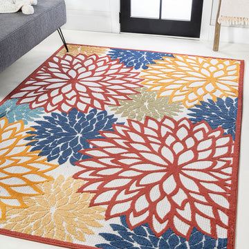 Minori Floral High-low Area Rug